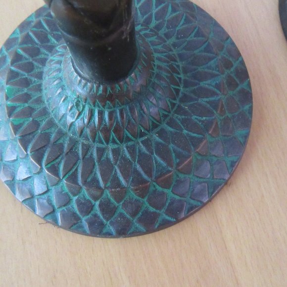 Vintage Two's Company Tommys Island palm tree metal candlesticks - set of 3 - Picture 5 of 7